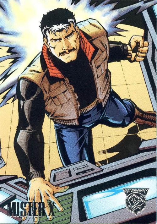 Merging (universes)-Mister X-Amalgam trading cards