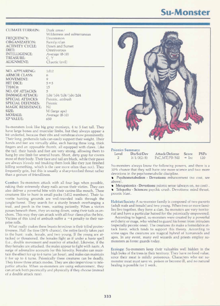 primate-mimicry-dd-su-monster-tsr-2140a-monstrous-manual