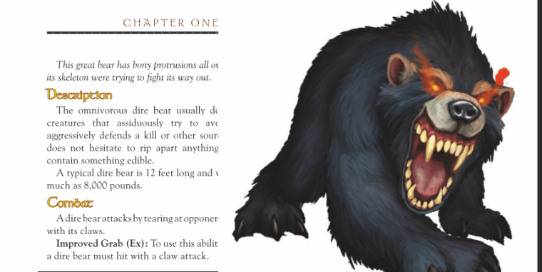 Bear Mimicry-Dire Bear-World of Warcraft Monster Guide