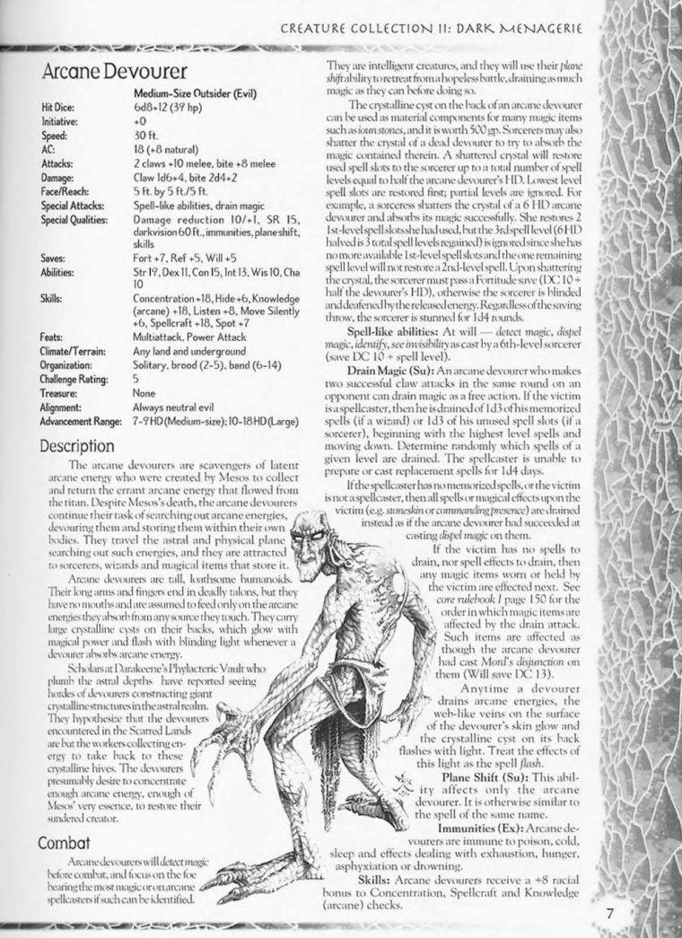 Energy Absorption-D&D-Arcane Devourer-Creature Collection II. Dark Menagerie