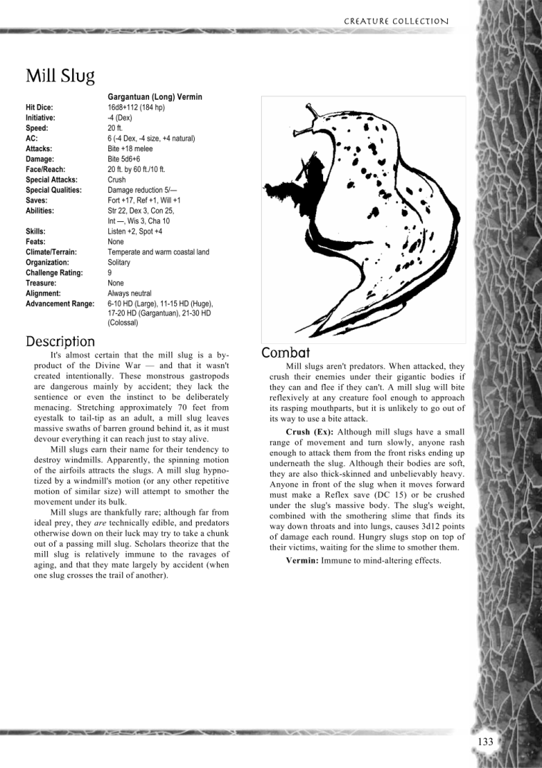 Gastropod Mimicry-D&D-Mill Slug-Creature Collection I