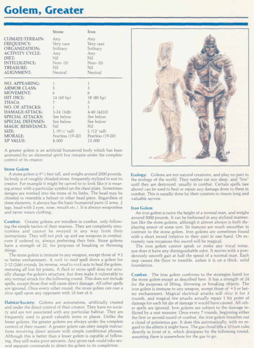 golem-mimicry-greater-golem-tsr-2140a-monstrous-manual
