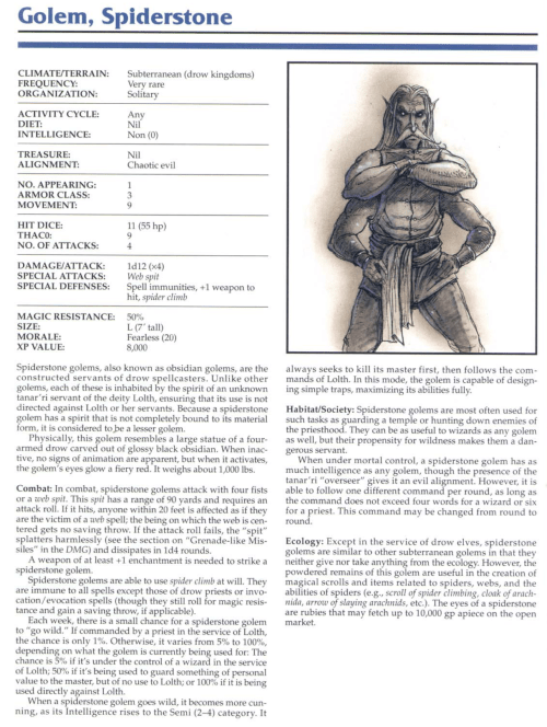 golem-mimicry-spiderstone-golem-tsr-2145-monstrous-compendium-annual-volume-1