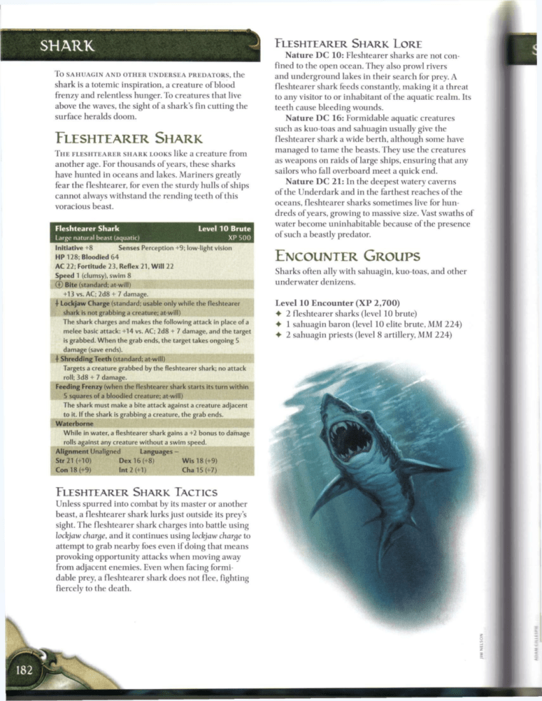 Shark Mimicry-D&D-Shark-D&D 4th Edition - Monster Manual 2