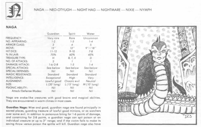 Snake Mimicry-D&D-Naga-AD&D 1st-Monster Manual
