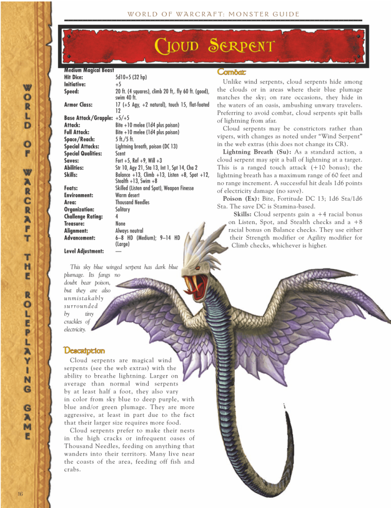 Snake Mimicry-WOW-Cloud Serpent-World of Warcraft Monster Guide