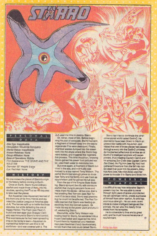 Starfish Mimicry-Starro-DC Who's Who #22 (1986)