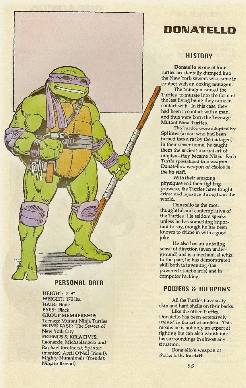 Turtle Mimicry-TMNT--Donatello-TMNT Mutant Universe Sourcebook #1