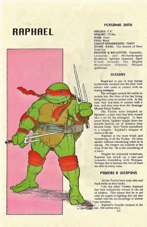 Turtle Mimicry-TMNT--Raphael-TMNT Mutant Universe Sourcebook #2