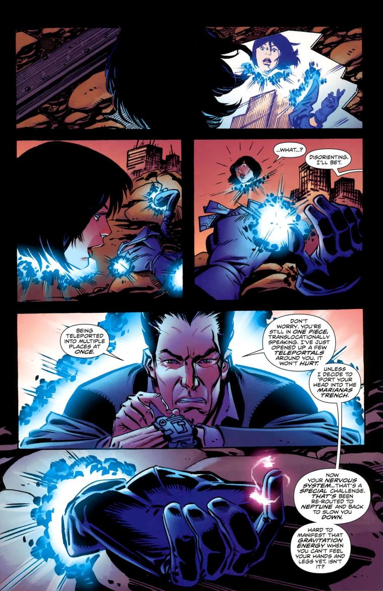 445) Teleportation (other)-Weaponized teleportation used against the Plutonian in Irredeemable #19 (Boom!)2