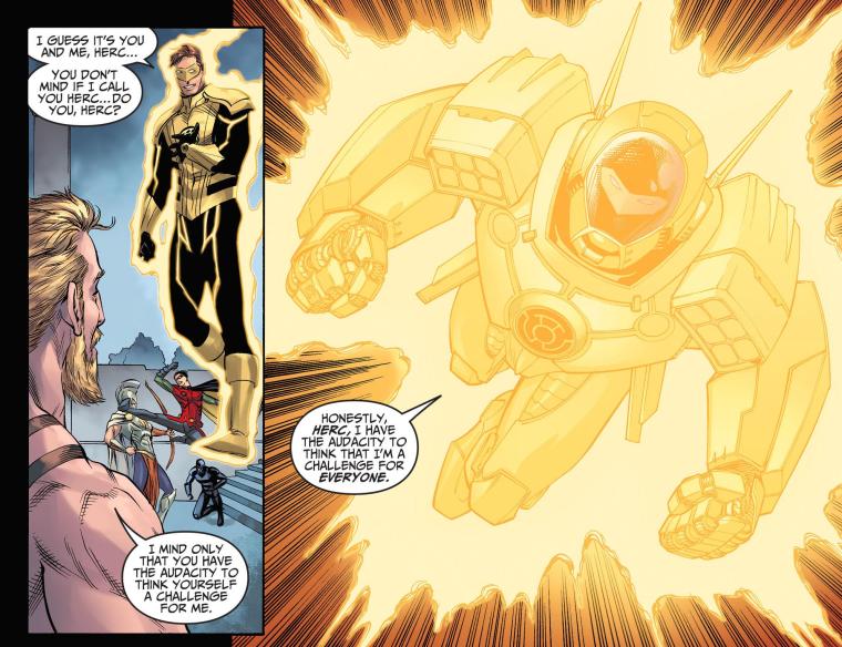 046) Armor (energy)-Injustice - Gods Among Us - Year Four #12 (DC) Hal Jordan in Yellow Lantern Armor- Page 11